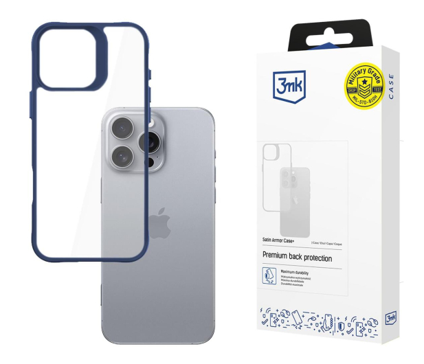 3MK Satin Armor Case+ do iPhone 16 Pro Max Blue 5903108592673 - 1277780 - zdjęcie